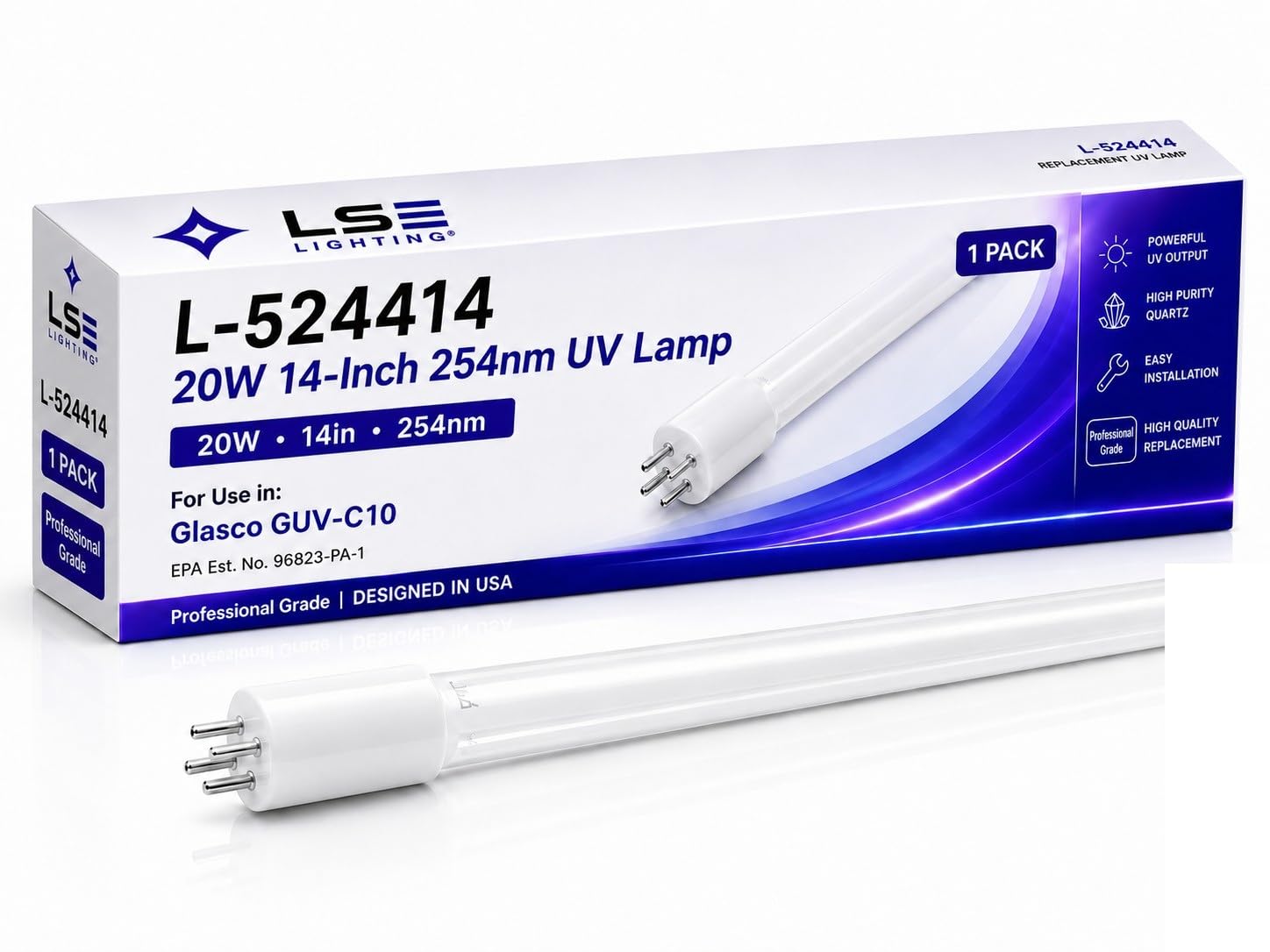 Amazon.com: LSE Lighting L-524414 20W 14-Inch 254nm UV-C Lamp for